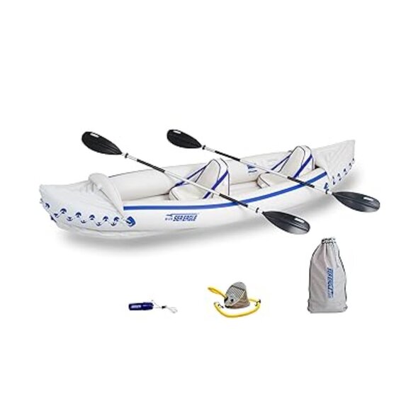 Sea Eagle Two Person Inflatable Sport Kayak Boat with Seats, Paddles Paddles - Picture 1 of 16